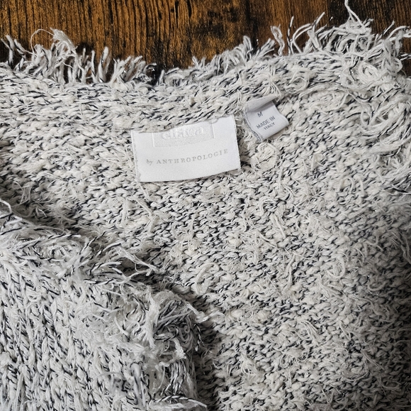 ett:twa by Anthropologie Fringe Boucle Open Cardigan Jacket Medium - Picture 5 of 7